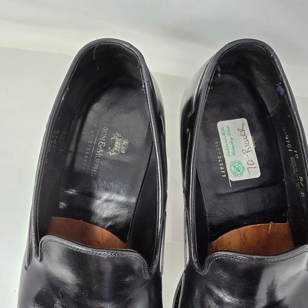 Johnston & Murphy Tassel Loafers Mens 10 D Aristocraft Black Leather Dress Shoes